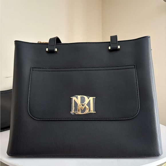 Badgley Mischka Handbags - NWT Badgley Mischka Black Large Tote with Gold Accents